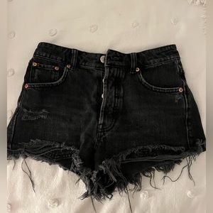 Black jean shorts